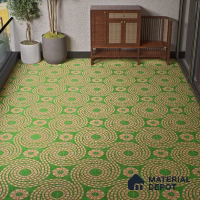 Parking Floor Tile TL 00870 A Green & Brown | 16 x 16 inch | Anti Skid Matte Finish Heavy Duty Vitrified Tile - 12 mm | Suitable For Outdoor, Terrace, Balcony | Pattern Alignment May Vary | 2-3 mm Spacer is Mandatory