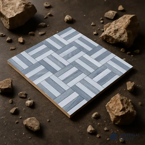 Parking Floor Tile TL 00879 B Foggy Grey | 16 x 16 inch | Anti Skid Matte Finish Heavy Duty Vitrified Tile - 12 mm | Suitable For High Traffic Areas, Terrace, Balcony | Pattern Alignment May Vary | 2-3 mm Spacer is Mandatory