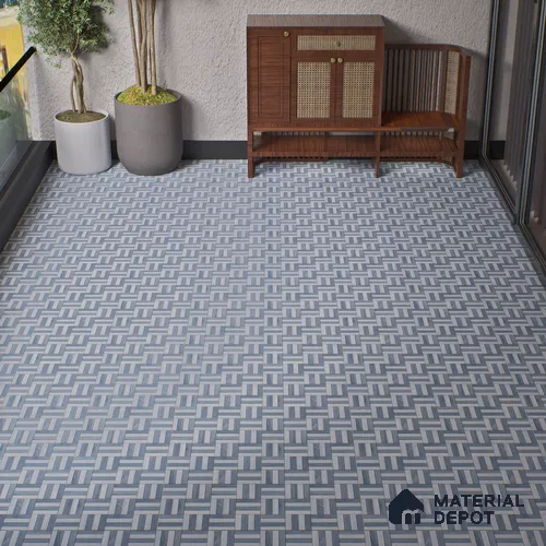 Parking Floor Tile TL 00879 B Foggy Grey | 16 x 16 inch | Anti Skid Matte Finish Heavy Duty Vitrified Tile - 12 mm | Suitable For High Traffic Areas, Terrace, Balcony | Pattern Alignment May Vary | 2-3 mm Spacer is Mandatory
