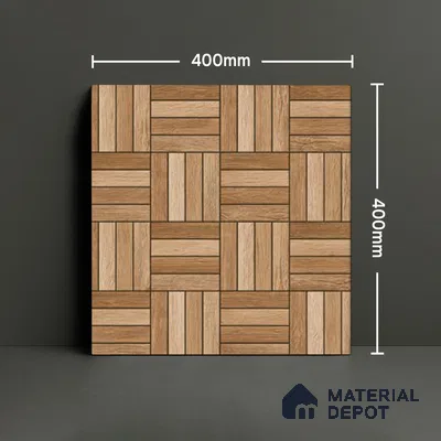 Parking Floor Tile TL 00879 A Oragnic Brown | 16 x 16 inch | Anti Skid Matte Finish Heavy Duty Vitrified Tile - 12 mm | Suitable For High Traffic Areas, Terrace, Balcony | Pattern Alignment May Vary | 2-3 mm Spacer is Mandatory