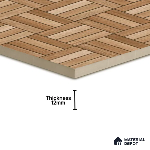 Parking Floor Tile TL 00879 A Oragnic Brown | 16 x 16 inch | Anti Skid Matte Finish Heavy Duty Vitrified Tile - 12 mm | Suitable For High Traffic Areas, Terrace, Balcony | Pattern Alignment May Vary | 2-3 mm Spacer is Mandatory