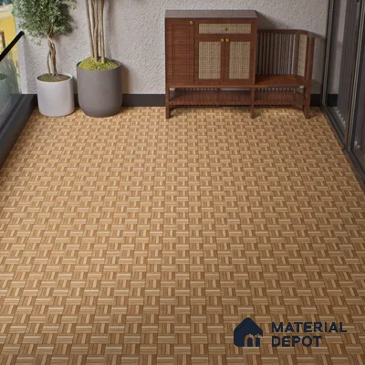 Parking Floor Tile TL 00879 A Oragnic Brown | 16 x 16 inch | Anti Skid Matte Finish Heavy Duty Vitrified Tile - 12 mm | Suitable For High Traffic Areas, Terrace, Balcony | Pattern Alignment May Vary | 2-3 mm Spacer is Mandatory