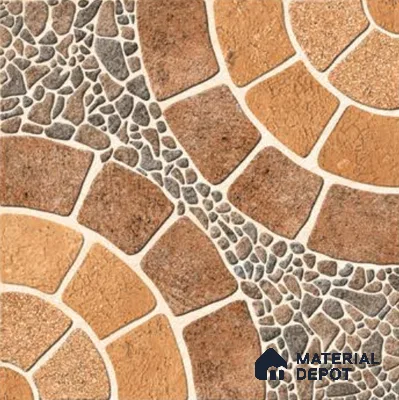 Parking Floor Tile TL 00877 B Earth Brown | 16 x 16 inch | Anti Skid Matte Finish Heavy Duty Vitrified Tile - 12 mm | Suitable For Outdoor, Terrace, Balcony | Pattern Alignment May Vary | 2-3 mm Spacer is Mandatory