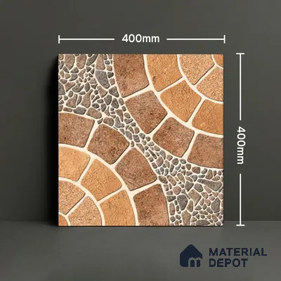 Parking Floor Tile TL 00877 B Earth Brown | 16 x 16 inch | Anti Skid Matte Finish Heavy Duty Vitrified Tile - 12 mm | Suitable For Outdoor, Terrace, Balcony | Pattern Alignment May Vary | 2-3 mm Spacer is Mandatory