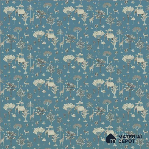 Itihaas, Indian Theme Room Wallpaper, Blue Sukoon Series Handmade Patterned Design (Customised Size Wallpaper)