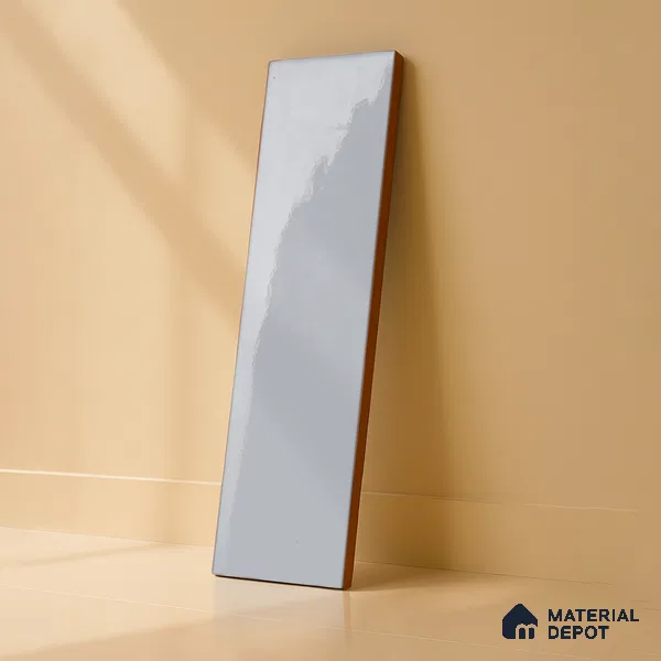 Subway Wall Tile TL 04967 B El Clasico Plain Kasol Grey 12 x 4 inch Ceramic Glossy Finish - 7.5 mm | Suitable for Highlighter Walls, Foyer, Bathroom, Kitchen Wall & Backsplashes