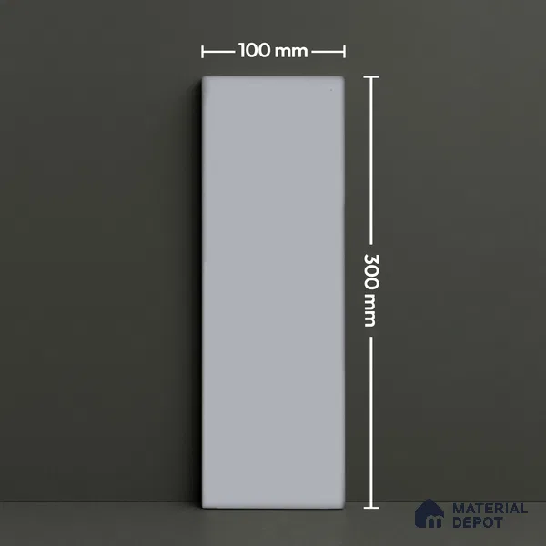 Subway Wall Tile TL 04967 B El Clasico Plain Kasol Grey 12 x 4 inch Ceramic Glossy Finish - 7.5 mm | Suitable for Highlighter Walls, Foyer, Bathroom, Kitchen Wall & Backsplashes