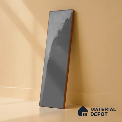 Subway Wall Tile TL 04967 C El Clasico Plain Caribou Noir 12 x 4 inch Ceramic Glossy Finish - 7.5 mm | Suitable for Highlighter Walls, Foyer, Bathroom, Kitchen Wall & Backsplashes (Sample)