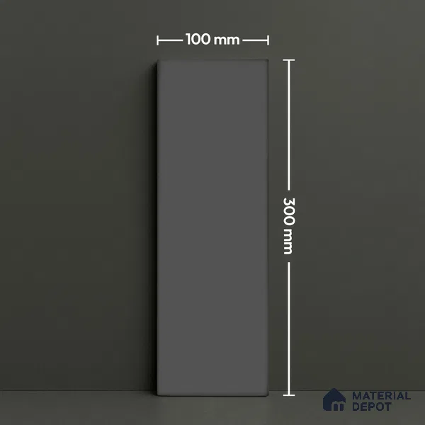 Subway Wall Tile TL 04967 C El Clasico Plain Caribou Noir 12 x 4 inch Ceramic Glossy Finish - 7.5 mm | Suitable for Highlighter Walls, Foyer, Bathroom, Kitchen Wall & Backsplashes (Sample)