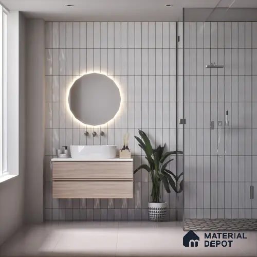 Subway Wall Tile TL 04967 D El Clasico Plain Fog White 12 x 4 inch Ceramic Glossy Finish - 7.5 mm | Suitable for Highlighter Walls, Foyer, Bathroom, Kitchen Wall & Backsplashes