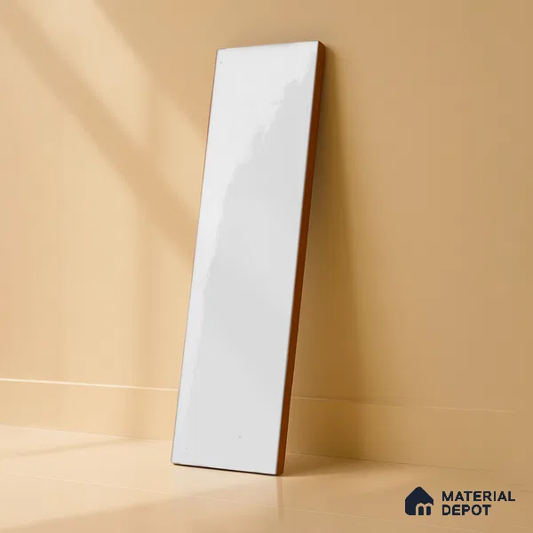 Subway Wall Tile TL 04967 D El Clasico Plain Fog White 12 x 4 inch Ceramic Glossy Finish - 7.5 mm | Suitable for Highlighter Walls, Foyer, Bathroom, Kitchen Wall & Backsplashes (Sample)