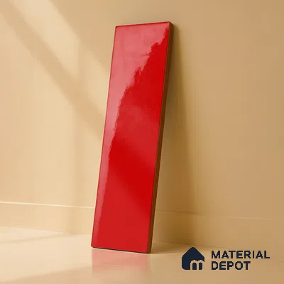 Subway Wall Tile TL 04967 E El Clasico Plain Garnet Red 12 x 4 inch Ceramic Glossy Finish - 7.5 mm | Suitable for Highlighter Walls, Foyer, Bathroom, Kitchen Wall & Backsplashes