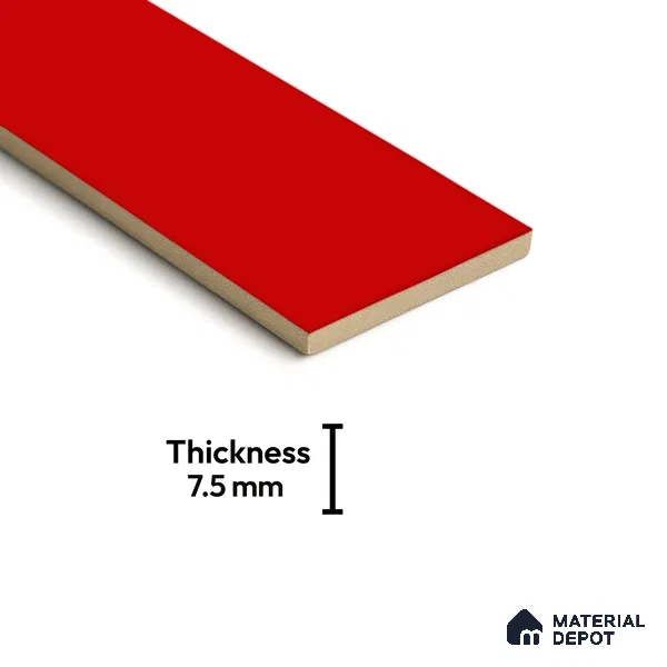 Subway Wall Tile TL 04967 E El Clasico Plain Garnet Red 12 x 4 inch Ceramic Glossy Finish - 7.5 mm | Suitable for Highlighter Walls, Foyer, Bathroom, Kitchen Wall & Backsplashes