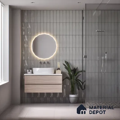 Subway Wall Tile TL 04967 F El Clasico Plain Moonlight Grey 12 x 4 inch Ceramic Glossy Finish - 7.5 mm | Suitable for Highlighter Walls, Foyer, Bathroom, Kitchen Wall & Backsplashes (Sample)