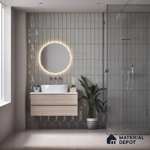Subway Wall Tile TL 04967 F El Clasico Plain Moonlight Grey 12 x 4 inch Ceramic Glossy Finish - 7.5 mm | Suitable for Highlighter Walls, Foyer, Bathroom, Kitchen Wall & Backsplashes