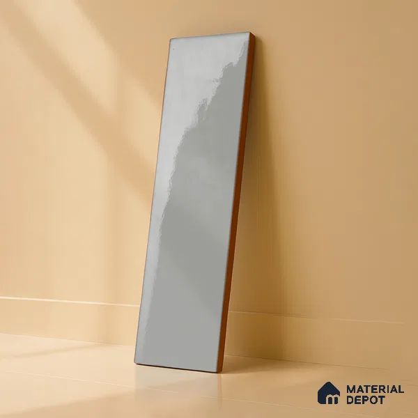 Subway Wall Tile TL 04967 F El Clasico Plain Moonlight Grey 12 x 4 inch Ceramic Glossy Finish - 7.5 mm | Suitable for Highlighter Walls, Foyer, Bathroom, Kitchen Wall & Backsplashes (Sample)