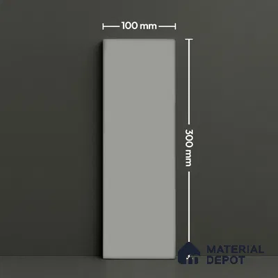 Subway Wall Tile TL 04967 F El Clasico Plain Moonlight Grey 12 x 4 inch Ceramic Glossy Finish - 7.5 mm | Suitable for Highlighter Walls, Foyer, Bathroom, Kitchen Wall & Backsplashes (Sample)