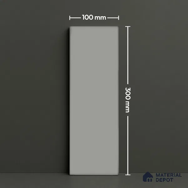 Subway Wall Tile TL 04967 F El Clasico Plain Moonlight Grey 12 x 4 inch Ceramic Glossy Finish - 7.5 mm | Suitable for Highlighter Walls, Foyer, Bathroom, Kitchen Wall & Backsplashes (Sample)
