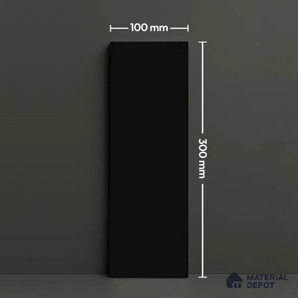 Subway Wall Tile TL 04967 G El Clasico Plain Slim Black 12 x 4 inch Ceramic Glossy Finish - 7.5 mm | Suitable for Highlighter Walls, Foyer, Bathroom, Kitchen Wall & Backsplashes (Sample)