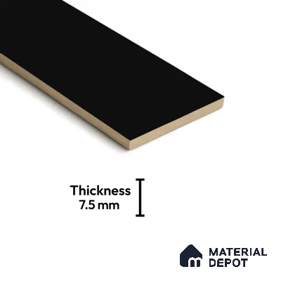 Subway Wall Tile TL 04967 G El Clasico Plain Slim Black 12 x 4 inch Ceramic Glossy Finish - 7.5 mm | Suitable for Highlighter Walls, Foyer, Bathroom, Kitchen Wall & Backsplashes (Sample)