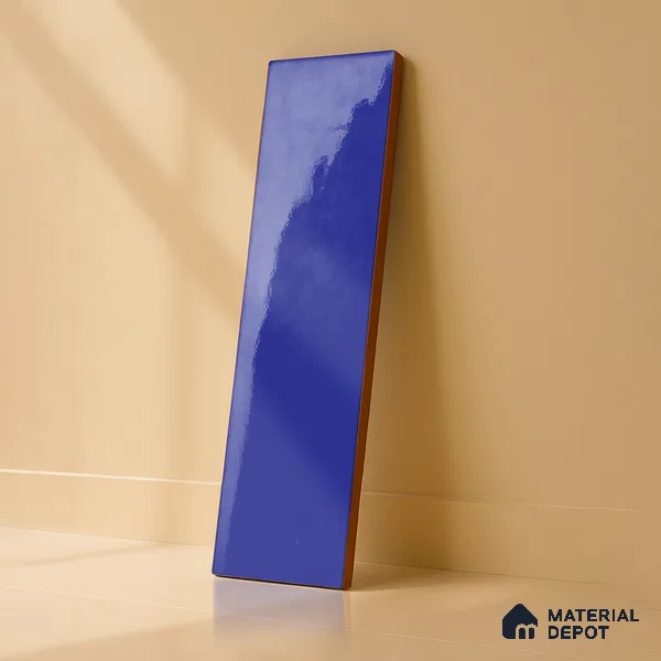 Subway Wall Tile TL 04967 H El Clasico Plain Fiji Blue 12 x 4 inch Ceramic Glossy Finish - 7.5 mm | Suitable for Highlighter Walls, Foyer, Bathroom, Kitchen Wall & Backsplashes