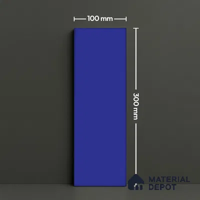 Subway Wall Tile TL 04967 H El Clasico Plain Fiji Blue 12 x 4 inch Ceramic Glossy Finish - 7.5 mm | Suitable for Highlighter Walls, Foyer, Bathroom, Kitchen Wall & Backsplashes