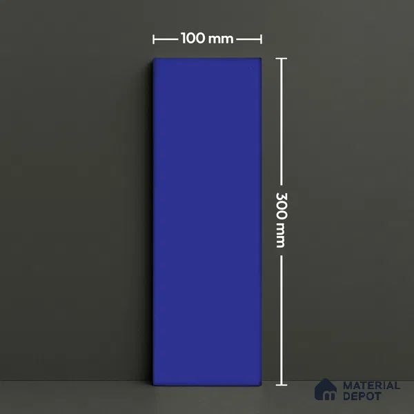 Subway Wall Tile TL 04967 H El Clasico Plain Fiji Blue 12 x 4 inch Ceramic Glossy Finish - 7.5 mm | Suitable for Highlighter Walls, Foyer, Bathroom, Kitchen Wall & Backsplashes