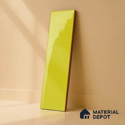 Subway Wall Tile TL 04967 I El Clasico Plain Mellow Yellow 12 x 4 inch Ceramic Glossy Finish - 7.5 mm | Suitable for Highlighter Walls, Foyer, Bathroom, Kitchen Wall & Backsplashes