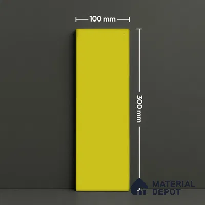 Subway Wall Tile TL 04967 I El Clasico Plain Mellow Yellow 12 x 4 inch Ceramic Glossy Finish - 7.5 mm | Suitable for Highlighter Walls, Foyer, Bathroom, Kitchen Wall & Backsplashes