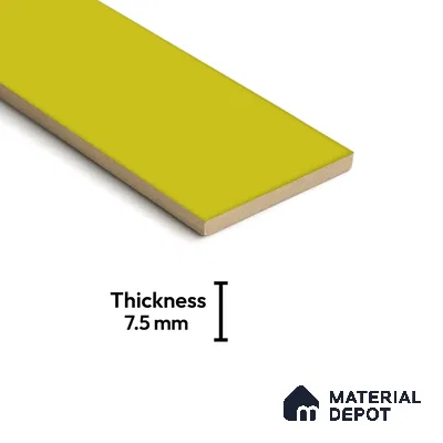 Subway Wall Tile TL 04967 I El Clasico Plain Mellow Yellow 12 x 4 inch Ceramic Glossy Finish - 7.5 mm | Suitable for Highlighter Walls, Foyer, Bathroom, Kitchen Wall & Backsplashes