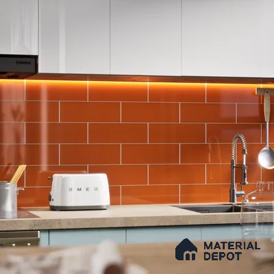 Subway Wall Tile TL 04967 J El Clasico Plain Cafe Marron 12 x 4 inch Ceramic Glossy Finish - 7.5 mm | Suitable for Highlighter Walls, Foyer, Bathroom, Kitchen Wall & Backsplashes