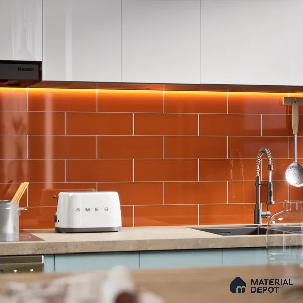 Subway Wall Tile TL 04967 J El Clasico Plain Cafe Marron 12 x 4 inch Ceramic Glossy Finish - 7.5 mm | Suitable for Highlighter Walls, Foyer, Bathroom, Kitchen Wall & Backsplashes