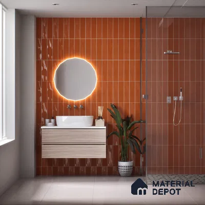 Subway Wall Tile TL 04967 J El Clasico Plain Cafe Marron 12 x 4 inch Ceramic Glossy Finish - 7.5 mm | Suitable for Highlighter Walls, Foyer, Bathroom, Kitchen Wall & Backsplashes