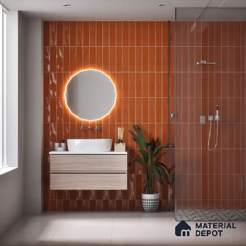 Subway Wall Tile TL 04967 J El Clasico Plain Cafe Marron 12 x 4 inch Ceramic Glossy Finish - 7.5 mm | Suitable for Highlighter Walls, Foyer, Bathroom, Kitchen Wall & Backsplashes