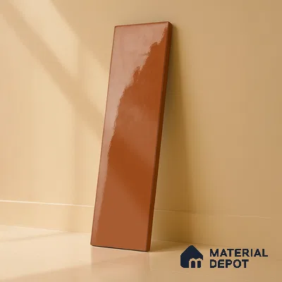 Subway Wall Tile TL 04967 J El Clasico Plain Cafe Marron 12 x 4 inch Ceramic Glossy Finish - 7.5 mm | Suitable for Highlighter Walls, Foyer, Bathroom, Kitchen Wall & Backsplashes