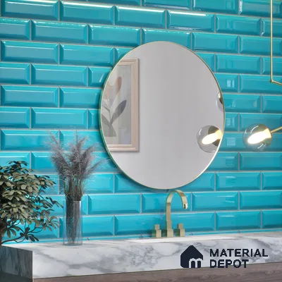 Subway Wall Tile TL 04967 P El Clasico Bevelled Navy Horizon 12 x 4 inch Ceramic Glossy Finish - 7.5 mm | Suitable for Highlighter Walls, Foyer, Bathroom, Kitchen Wall & Backsplashes (Sample)