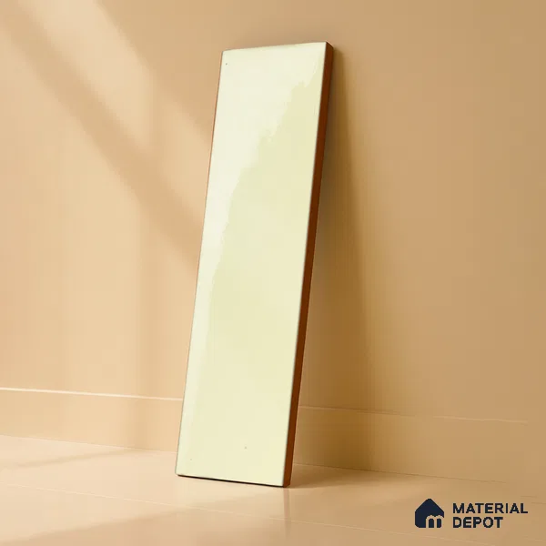 Subway Wall Tile TL 04967 El Clasico Plain Almond Mist 12 x 4 inch Ceramic Glossy Finish - 7.5 mm | Suitable for Highlighter Walls, Foyer, Bathroom, Kitchen Wall & Backsplashes