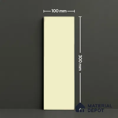 Subway Wall Tile TL 04967 El Clasico Plain Almond Mist 12 x 4 inch Ceramic Glossy Finish - 7.5 mm | Suitable for Highlighter Walls, Foyer, Bathroom, Kitchen Wall & Backsplashes