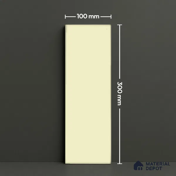 Subway Wall Tile TL 04967 El Clasico Plain Almond Mist 12 x 4 inch Ceramic Glossy Finish - 7.5 mm | Suitable for Highlighter Walls, Foyer, Bathroom, Kitchen Wall & Backsplashes