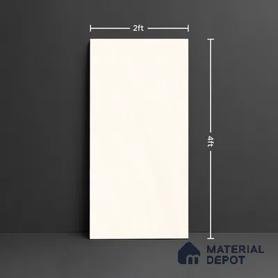 Plain Floor & Wall Tile TL 08543 | Stone Ivory 4 ft x 2 ft Full Body Dry Granula Matte Finish Vitrified Tile - 10 mm | 4 Random Design | Suitable for Living Room, Bedroom, Bathroom & Kitchen