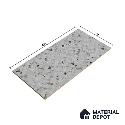 Terrazzo Floor & Wall Tile TL 06404 B Terazzo Grey 4 ft x 2 ft Carving Matte Finish Vitrified Tile - 9 mm | Suitable for Living Room, Bedroom & Bathroom (Sample)