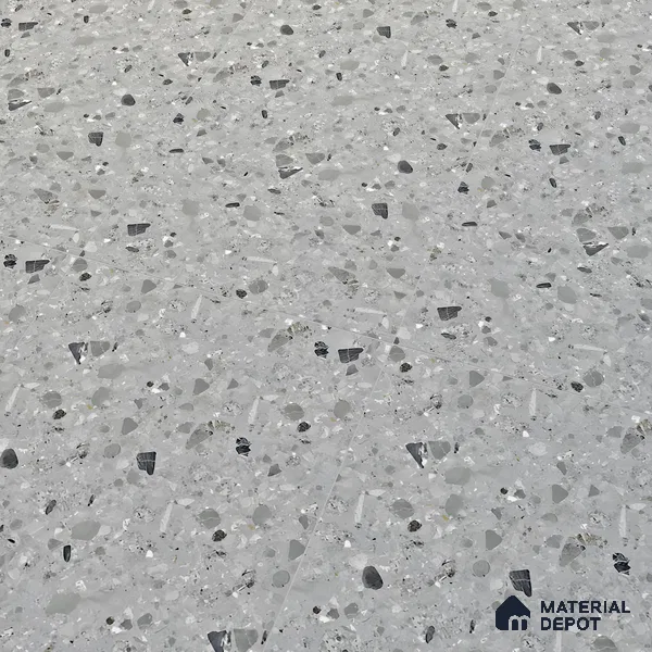 Terrazzo Floor & Wall Tile TL 06404 B Terazzo Grey 4 ft x 2 ft Carving Matte Finish Vitrified Tile - 9 mm | Suitable for Living Room, Bedroom & Bathroom (Sample)
