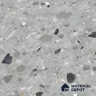 Terrazzo Floor & Wall Tile TL 06404 B Terazzo Grey 4 ft x 2 ft Carving Matte Finish Vitrified Tile - 9 mm | Suitable for Living Room, Bedroom & Bathroom (Sample)