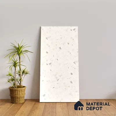 Terrazzo Floor & Wall Tile TL 06404 C Terazzo Bianco 4 ft x 2 ft Carving Matte Finish Vitrified Tile - 9 mm | Suitable for Living Room, Bedroom & Bathroom (Sample)