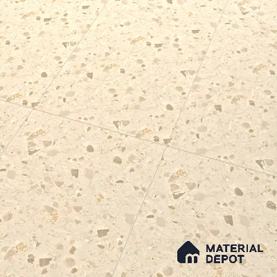 Terrazzo Floor & Wall Tile TL 06404 D Terazzo Beige 4 ft x 2 ft Carving Matte Finish Vitrified Tile - 9 mm | Suitable for Living Room, Bedroom & Bathroom