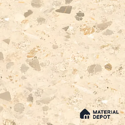 Terrazzo Floor & Wall Tile TL 06404 D Terazzo Beige 4 ft x 2 ft Carving Matte Finish Vitrified Tile - 9 mm | Suitable for Living Room, Bedroom & Bathroom