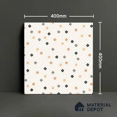 Parking Floor Tile TL 07565 Ivory Whisper | 16 x 16 inch | Anti Skid Matte Finish Heavy Duty Vitrified Tile - 12 mm | Suitable For High Traffic Areas, Terrace, Balcony | Pattern Alignment May Vary | 2-3 mm Spacer is Mandatory