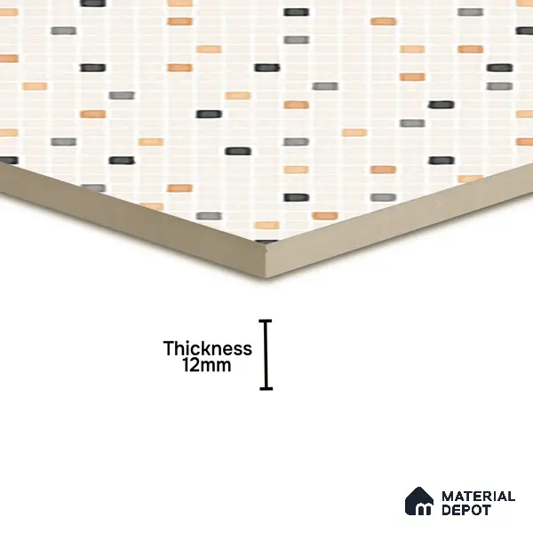 Parking Floor Tile TL 07565 Ivory Whisper | 16 x 16 inch | Anti Skid Matte Finish Heavy Duty Vitrified Tile - 12 mm | Suitable For High Traffic Areas, Terrace, Balcony | Pattern Alignment May Vary | 2-3 mm Spacer is Mandatory