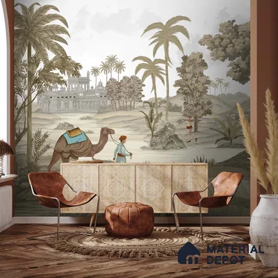 Jaisalmer, Indian Theme Wall Wallpaper, Customised Sukoon Series Handmade Nature Design (Customised Size Wallpaper)