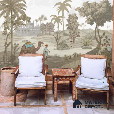 Jaisalmer, Indian Theme Wall Wallpaper, Customised Sukoon Series Handmade Nature Design (Customised Size Wallpaper)